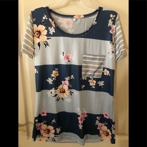 Cute floral and striped shirt